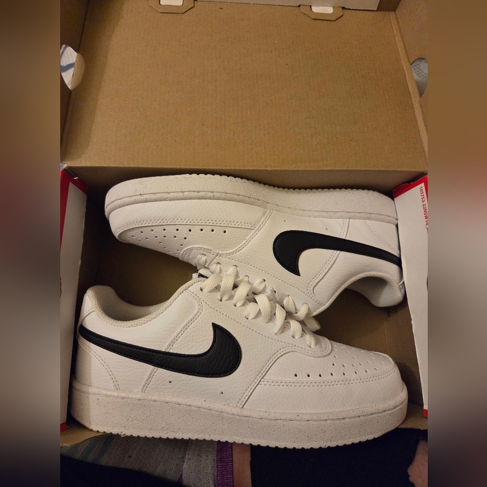 Nike Womens Air Force White and Black Sneakers